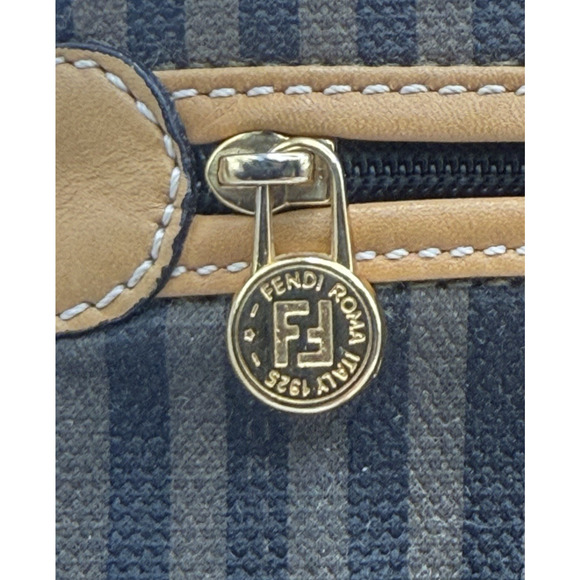 Vintage Fendi Selleria Striped Canvas & Leather Envelope Crossbody Bag Repair - Picture 6 of 16